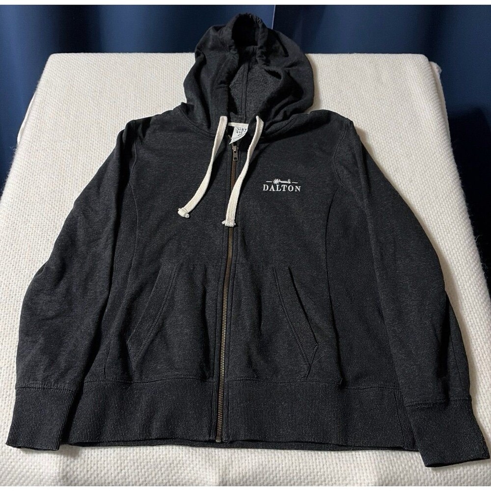 District Re-Fleece Women’s Full Zip Hoodie Medium Charcoal Gray Dalton Logo